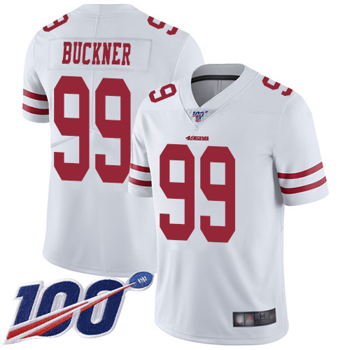 San Francisco 49ers Limited White Men DeForest Buckner Road NFL Jersey #99 100th